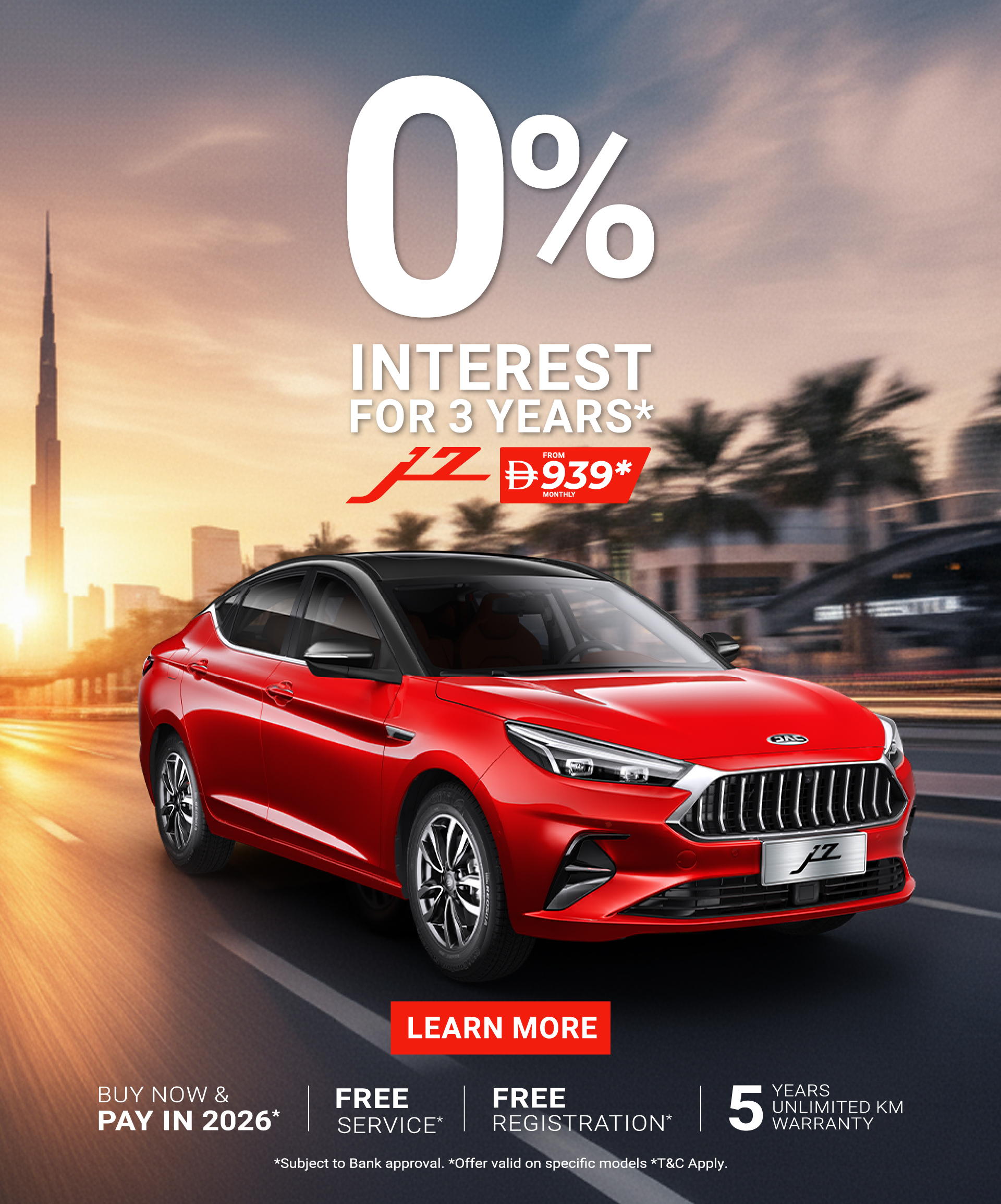 Elevate your driving experience with JAC J7: Own the Luxury Sedan from AED 939/month*