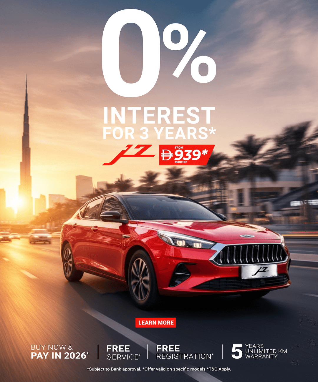 Elevate your driving experience with JAC J7: Own the Luxury Sedan from AED 939/month*