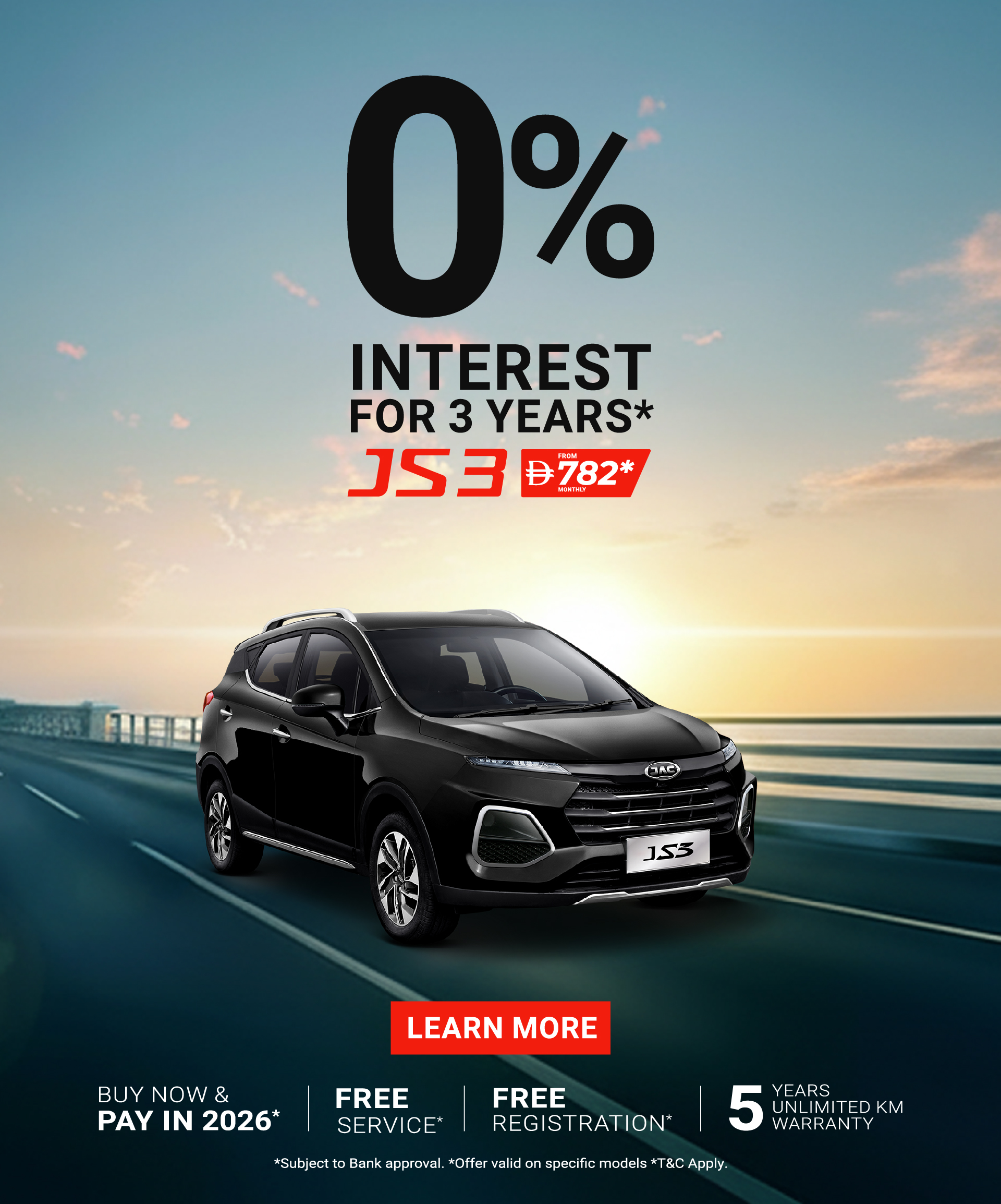 Your Everyday SUV: JAC JS3 from AED 782/month*