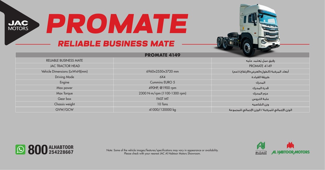 JAC Promate 4149 Specifications