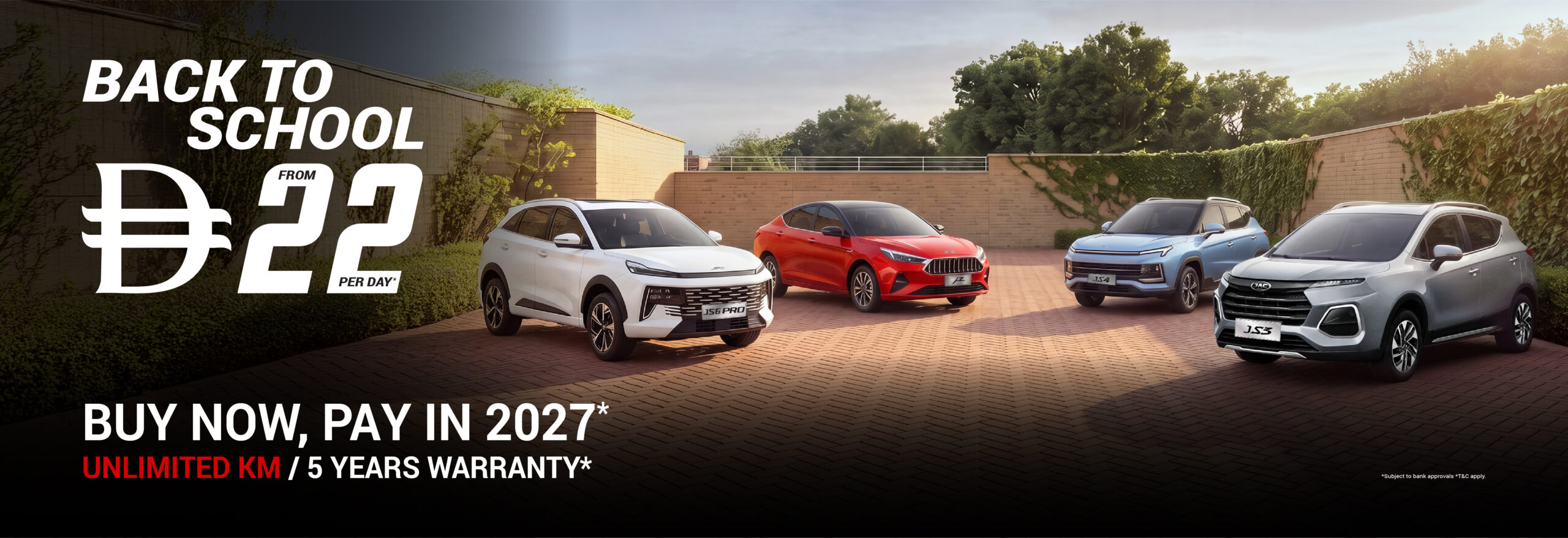 Own a new JAC from AED 22 per day